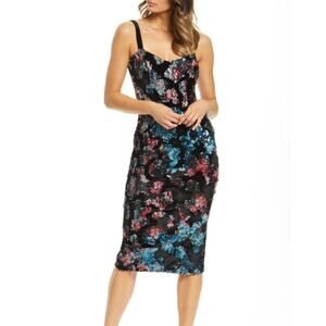 Dress the Population Lynda Sequin Bodycon Dress Demi Velvet Sequin Sheath Dress